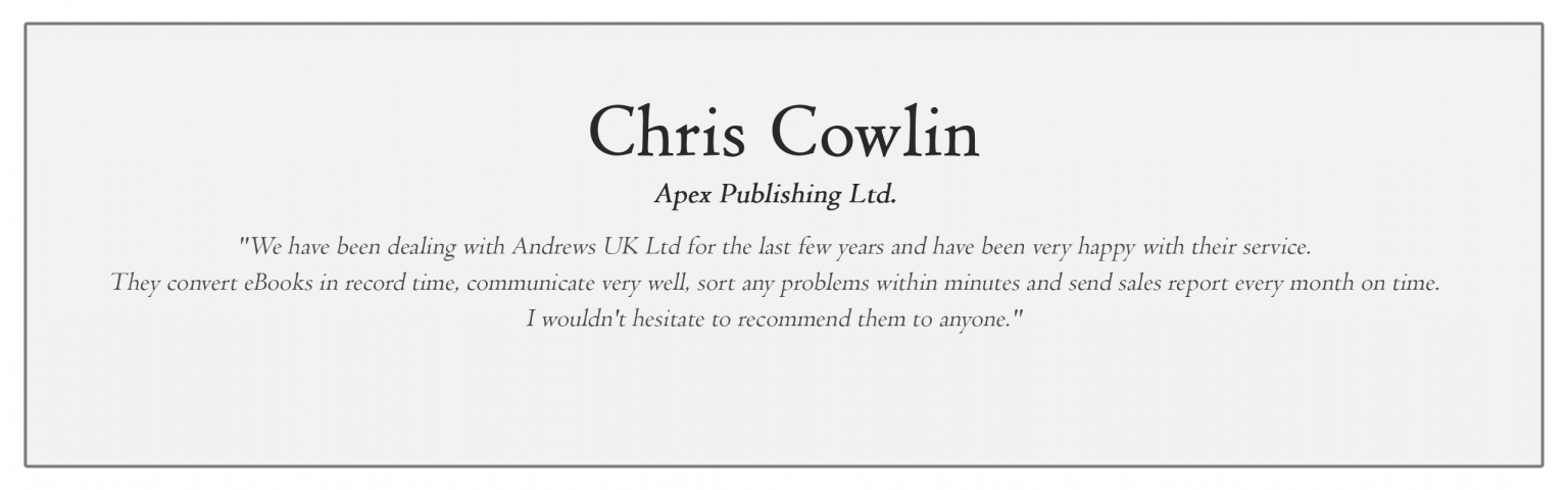 Chris Cowlin Testimonial