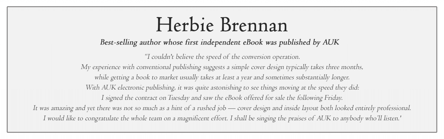 Herbie Brennan Testimonial