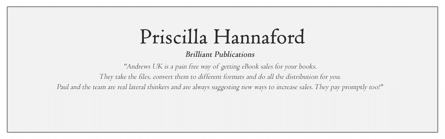 Priscilla Hannaford Testimonial